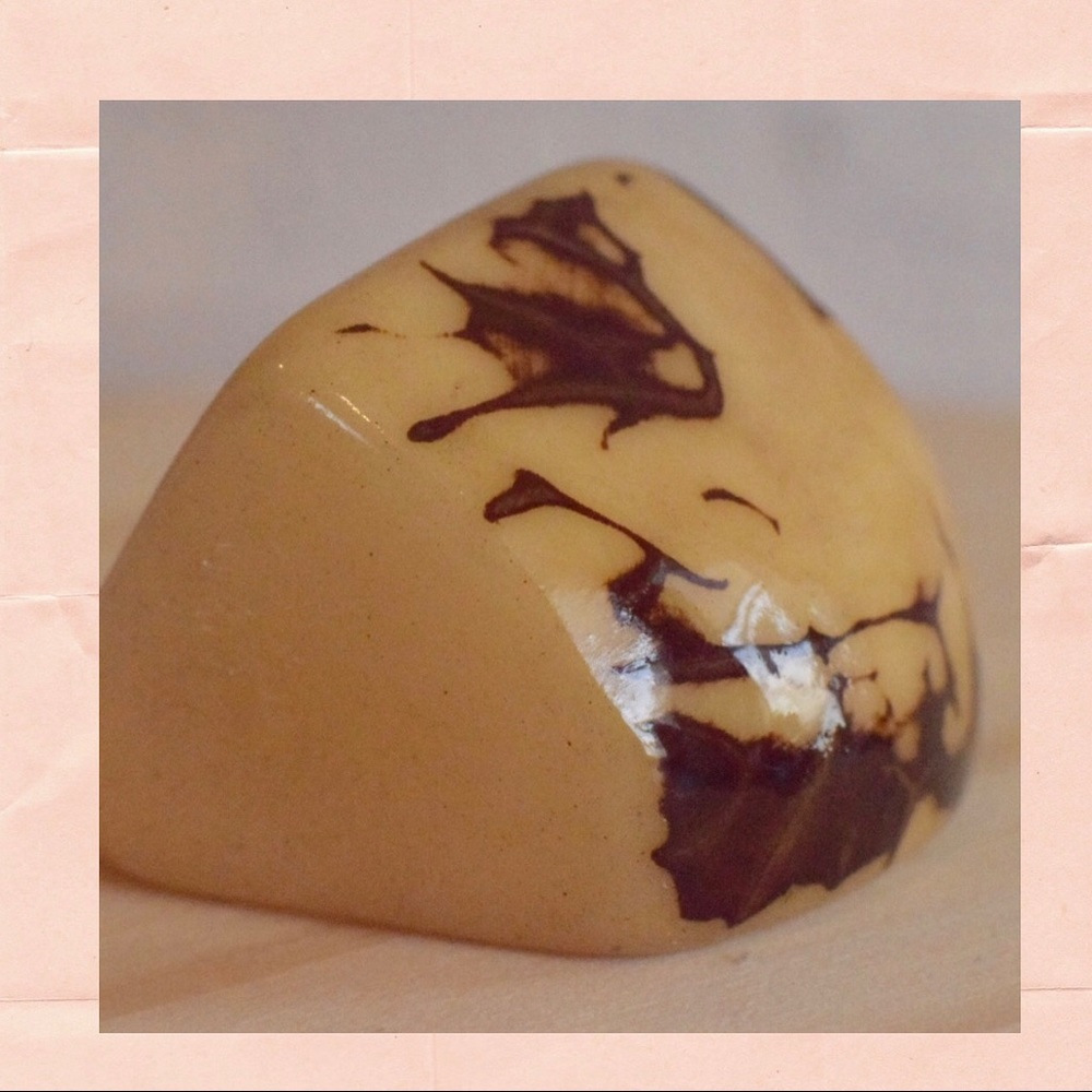 Tagua Nut Ring, Tribal Ecological Jewelry. Size 13- Unisex.